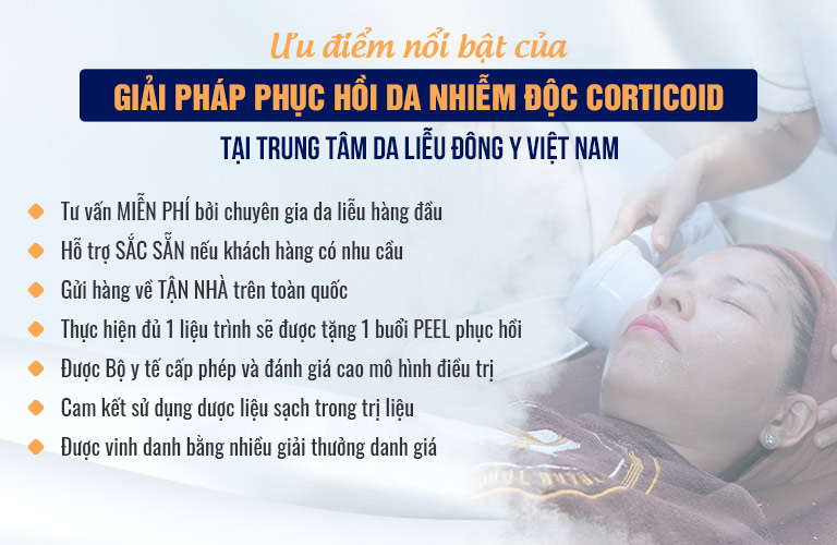 Những ưu điểm vượt trội của phương pháp điều trị da nhiễm Corticoid tại Viện Da liễu Hà Nội - Sài Gòn
