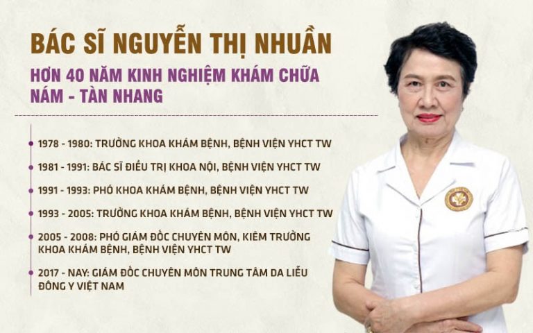 Bác sĩ Nguyễn Thị Nhuần - Giám đốc chuyên môn Viện Da liễu Hà Nội Sài Gòn (tiền thân là Trung tâm Da liễu Đông y Việt Nam)