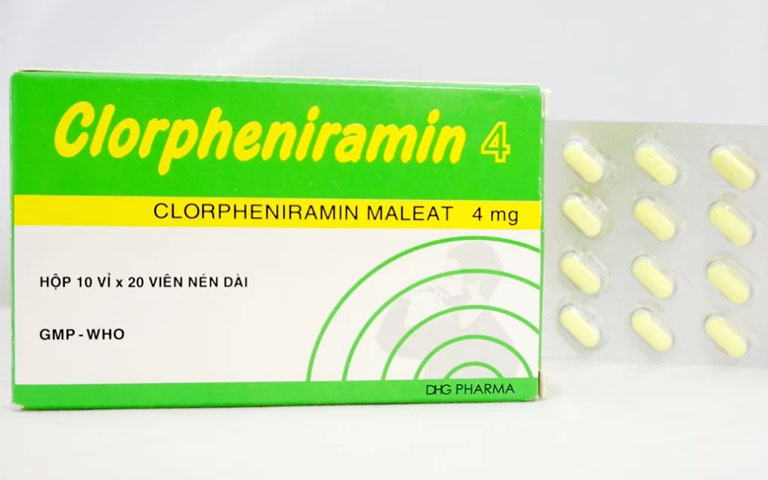 Thuốc trị mề đay trẻ em Chlorpheniramine thuộc nhóm kháng Histamin thế hệ 1